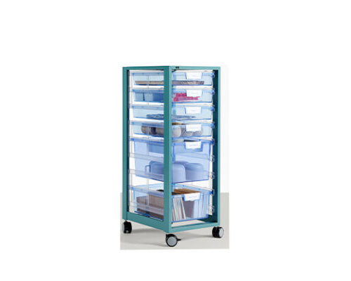 SpaceWalk-G, Mobile Storage, Single, Gratnells Bins, WxD 36.6x48.3