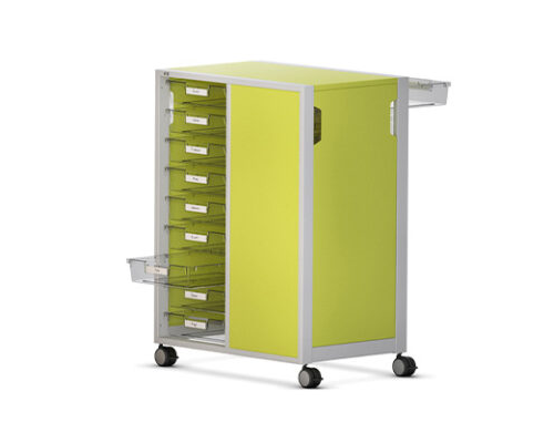SpaceWalk, Double-Sided Mobile Storage, Double Alternating, Certwood Bins, WxD 71.2x48.3