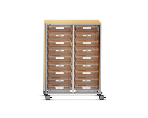 SpaceWalk, Single-Sided Mobile Storage, Double Standard, Certwood Bins, WxD 71.2x48.3