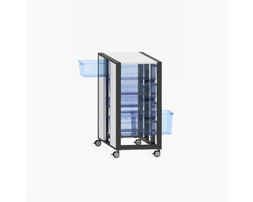 SpaceWalk, Double-Sided Mobile Storage, Triple Alternating, Certwood Bins, WxD 80.9x48.3