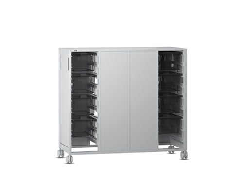SpaceWalk, Double-Sided Mobile Storage, Quad Alternating, Certwood Bins, WxD 107.2x48.3